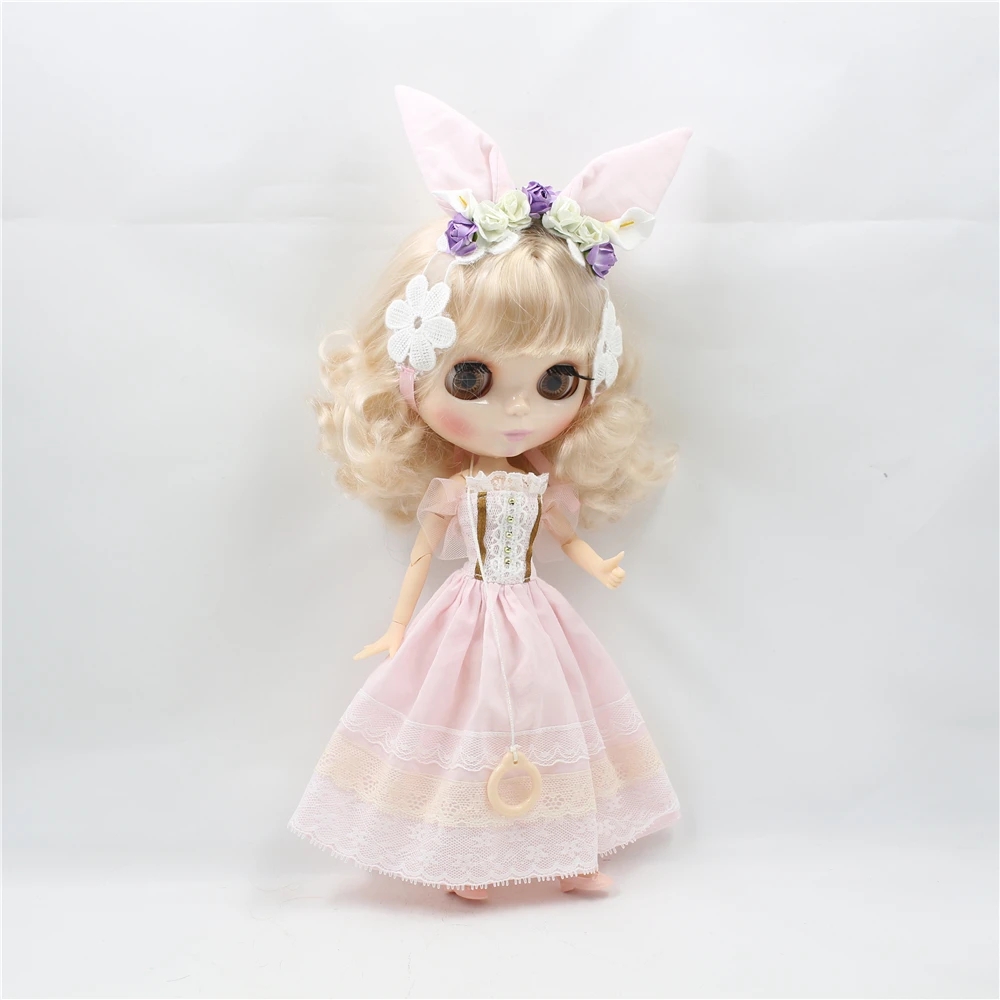 DBS 1/6 blyth кукла ледяная Кукла одежда розовое и голубое длинное платье с головным