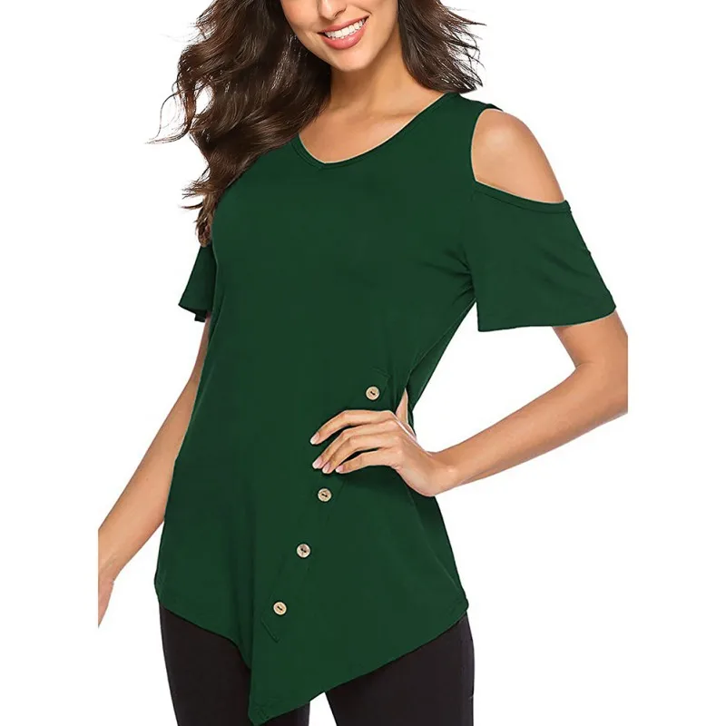 Новинка 2019 модная футболка с открытыми плечами тонкие топы высокое качество