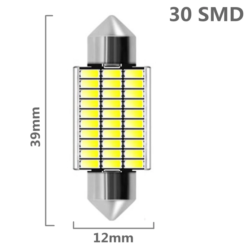 31 мм 36 39 41 C5W C10W супер яркие 18 27 30 33 SMD 4014 Светодиодные Автомобильные гирлянды Canbus