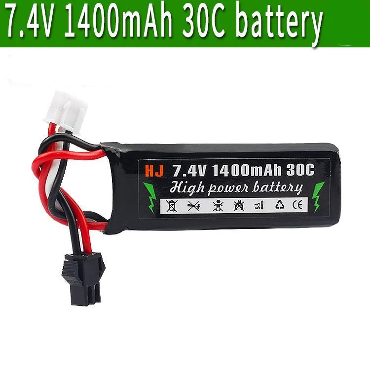HJ Power RC Lipo батарея 7 4 V 1400MAH 30C 2S AKKU мини страйкбол пистолет модель|Детали и