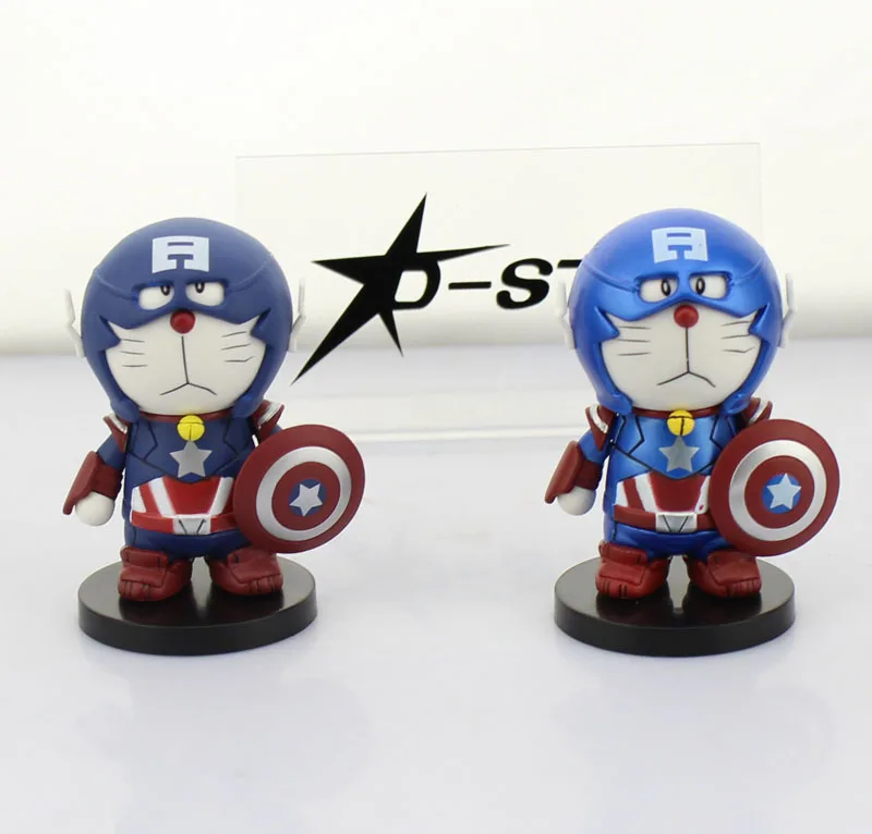 Бесплатная доставка Симпатичные 3 &quotАниме Doraemon Косплэй Капитан Америка глазури