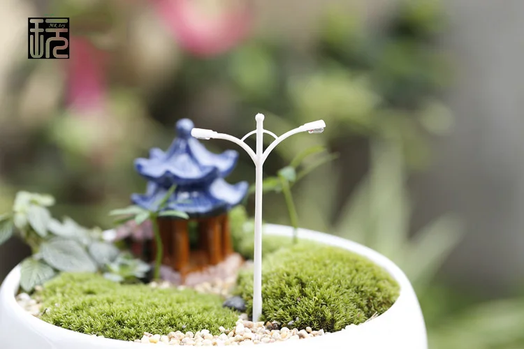 Мини Белые уличные фонари Сказочный Сад миниатюры DIY Кукольный