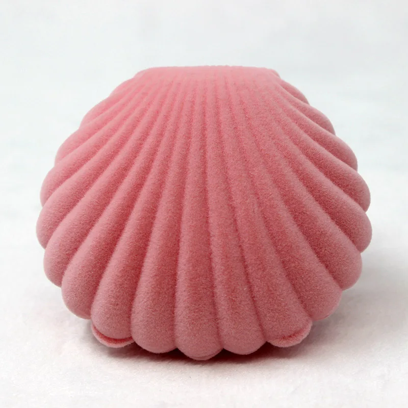 style1 pink Оболочки Форма восхитительно бархатистые Свадебные Обручение коробка для кольца серьги Цепочки и ожерелья коробочки для украшений, браслетов упаковка Дисплей Подарочная коробка держатель - Цвет: style1 pink