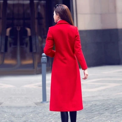 Женское кашемировое пальто 2016 Осень Зима негабаритное классическое длинное
