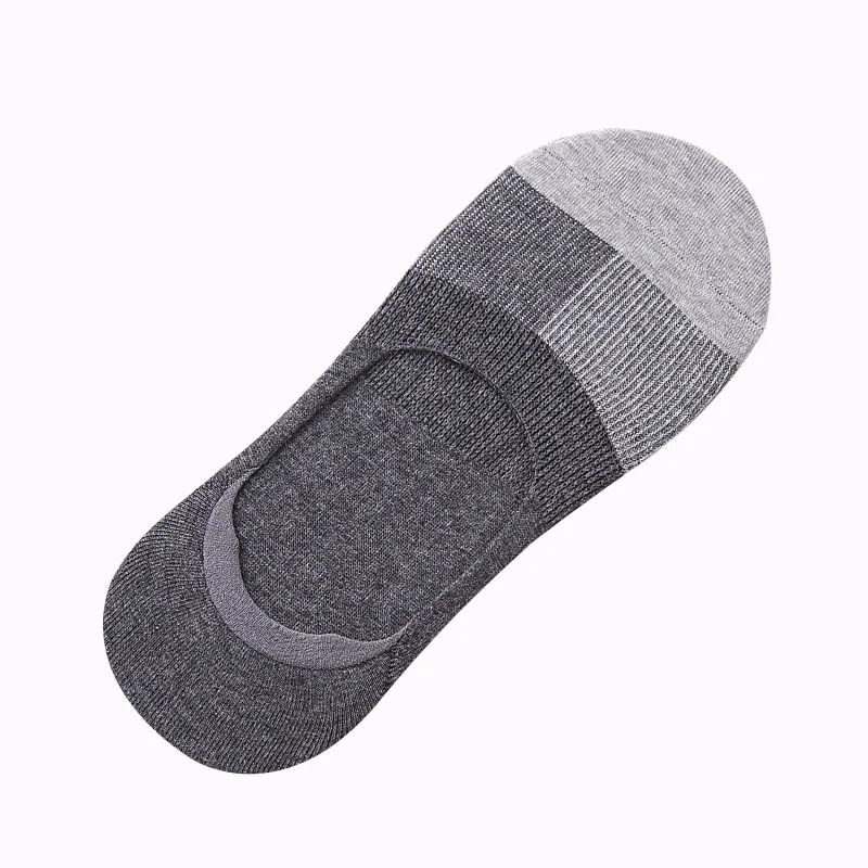 five pairs gray 5 пар/лот новые бизнес невидимые носки для мужчин для лета Нескользящие Анти-трение дышащие Лоскутные хлопковые Повседневные носки - Цвет: five pairs gray