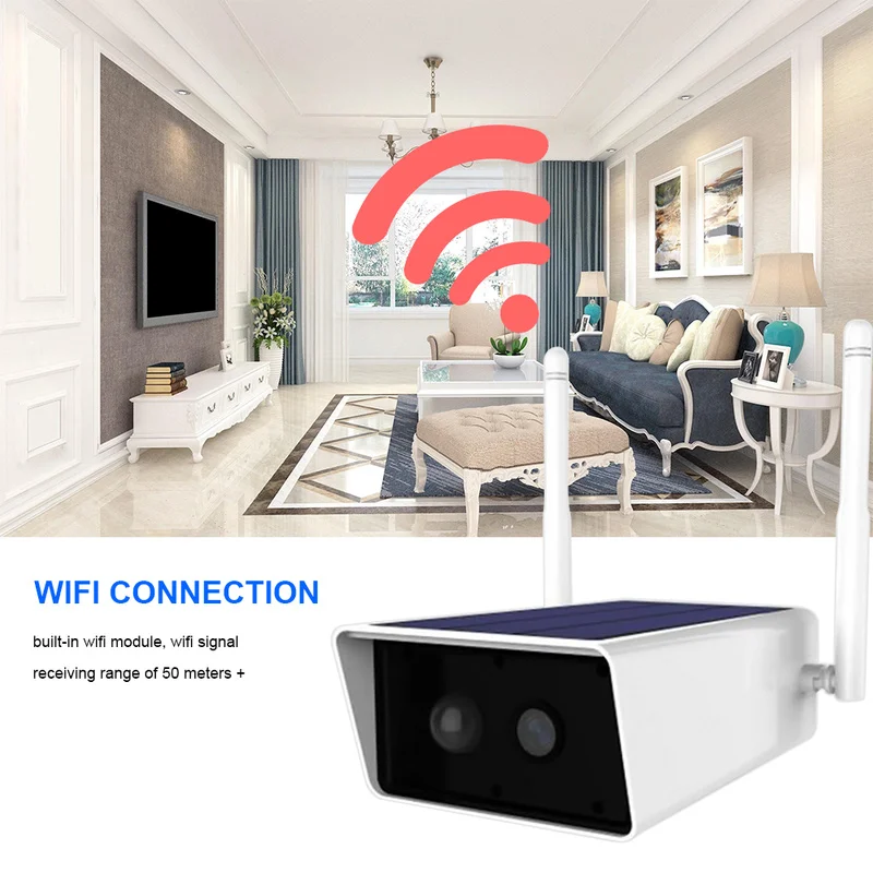 Беспроводная камера видеонаблюдения на солнечной батарее 1080P водонепроницаемая