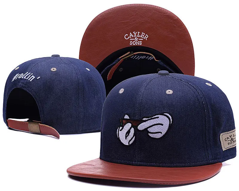 NewBrand Cayler Сыновья синий Кожаный Snapback hat спорт хип поп кости бейсбол snapback крышка