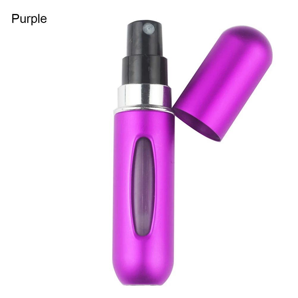 purple 5 мл распылитель духов для путешествий, мини матовый контейнер для духов, алюминиевый многоразовый флакон для духов, контейнеры - Цвет: purple