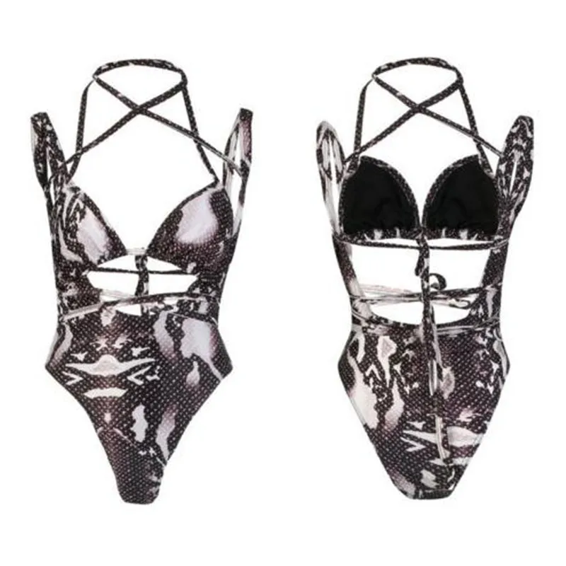 Женский сексуальный купальный костюм Цельный купальник с пуш-ап и подкладкой