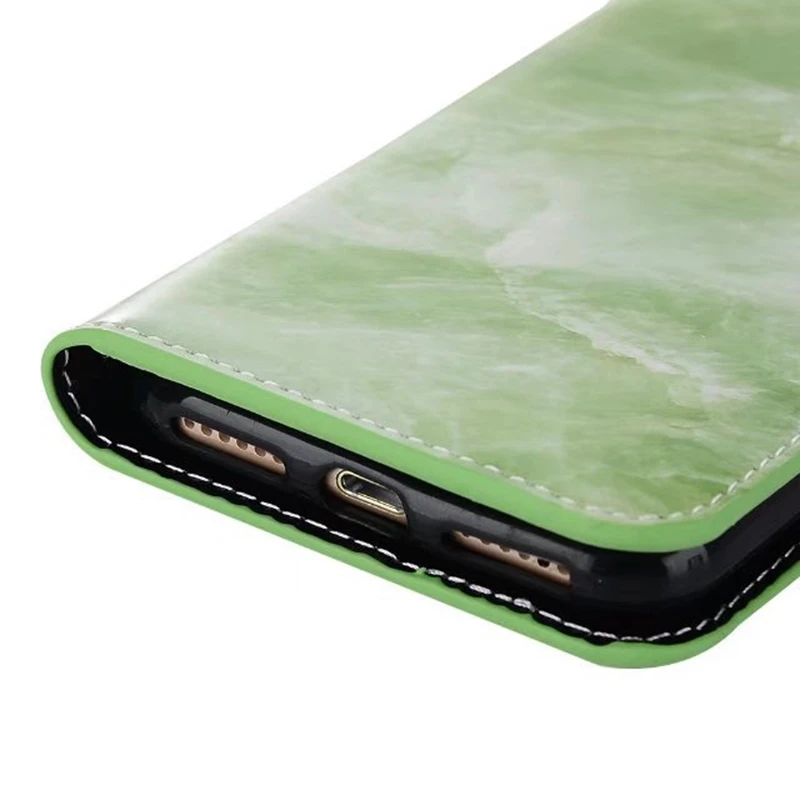 Модные Мрамор рок кожаный бумажник чехол для iPhone X 8 7 Plus 6 S Galaxy S8 карты ID слот