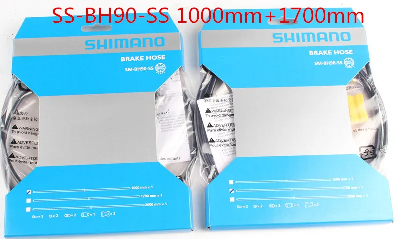Shimano SM-BH90-SB SM-BH90-SS тормозной шланг M395 M596 M615 M8000 M9000 XT XTR диск тормозной шланг комплект 1000 мм 1700 мм bh90-ss bh-90-sb - Цвет: SS 1000mm 1700mm
