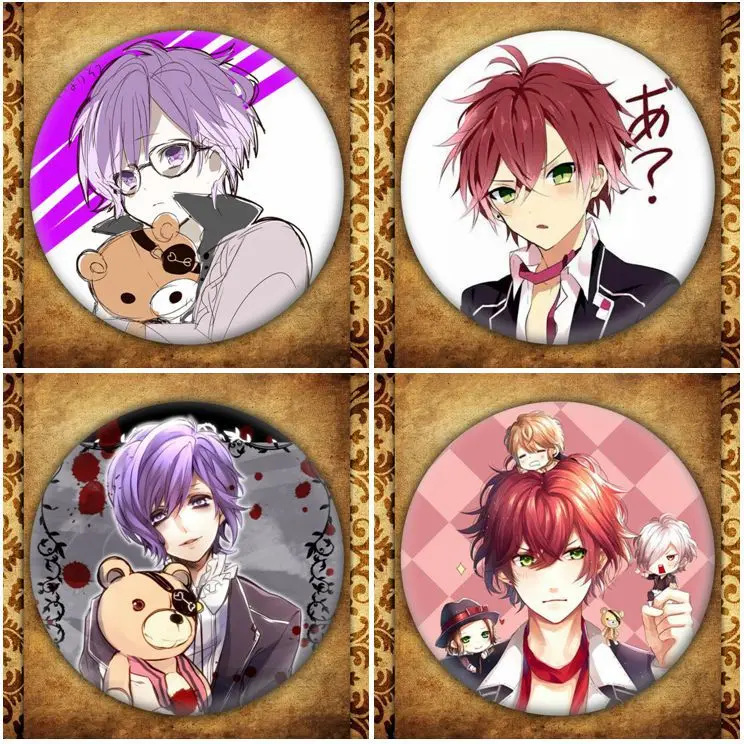 Короткая футболка с героями из японского аниме DIABOLIK LOVERS бейдж дисплеем модные