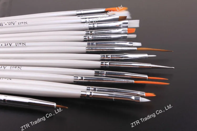 15 шт. набор ручек и кистей для дизайна ногтей кисть инструментов акриловое