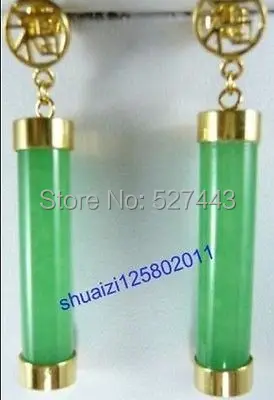 Оптовая продажа бесплатная доставка &gt&gt&gt красивый зеленый нефрит серьги|earring