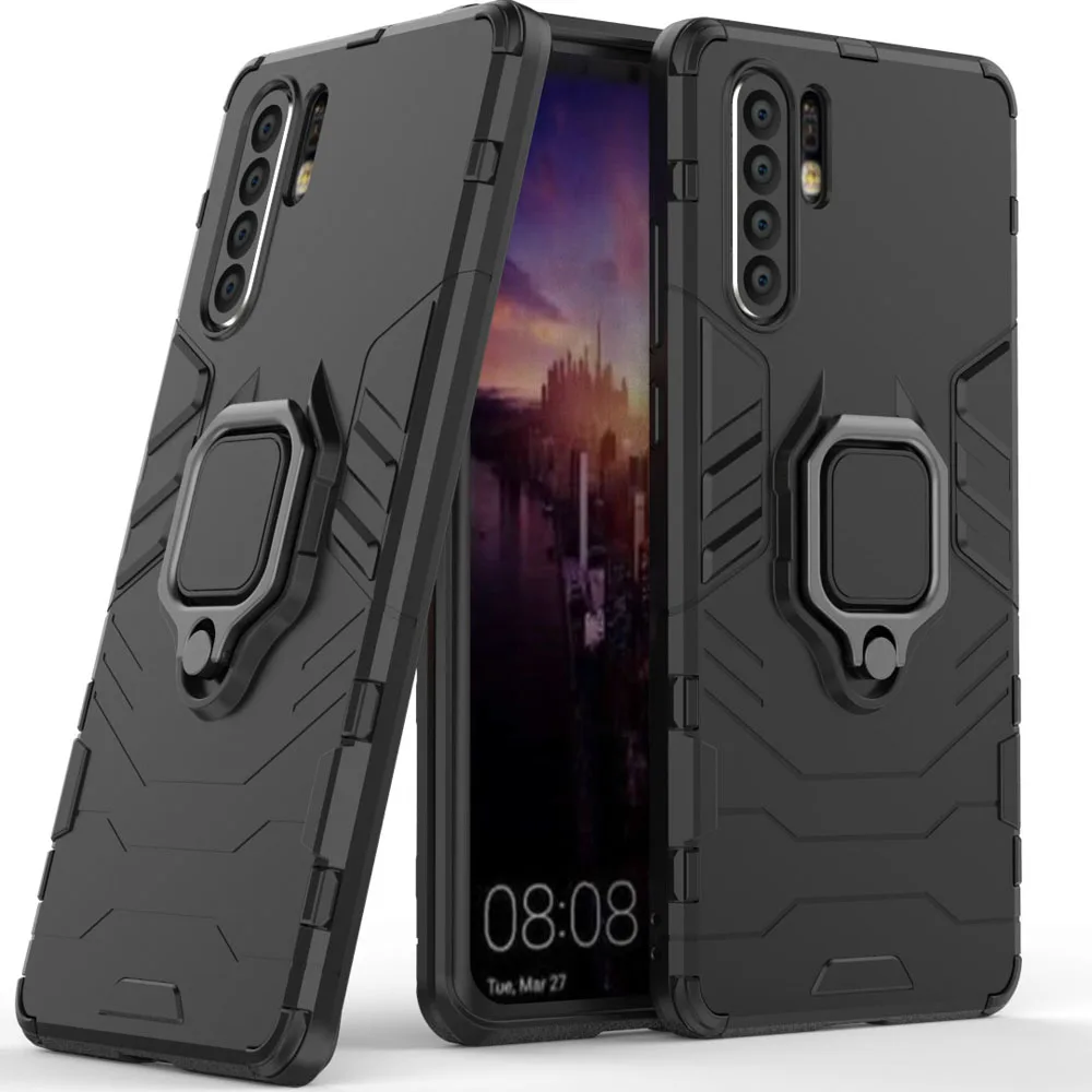 Роскошное кольцо Броня чехол для Huawei P30 Pro P20 телефона Lite анти осенний Мягкий край