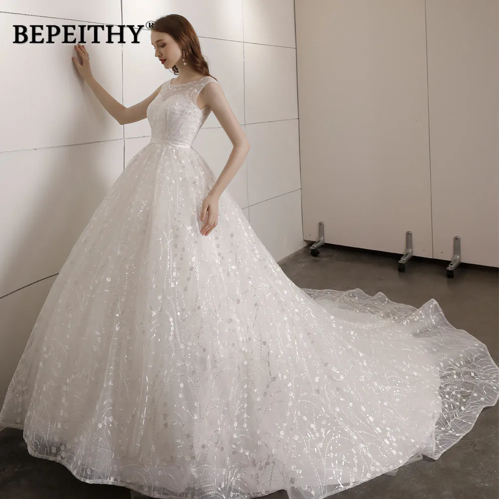 Vestido De Novia бальное платье свадебное со шлейфом винтажное кружевное с поясом 2021