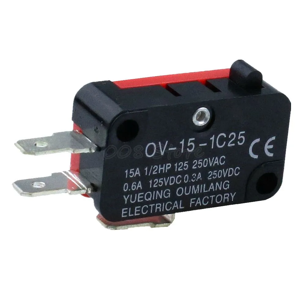 1 V-15-1C25 15A 250V/125V AC SPDT Мгновенный Кнопочный микро-концевой переключатель