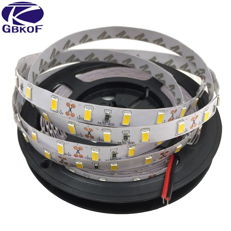 5 м/рулон белый/теплый белый 300 Светодиодная лента светильник лента 5630 SMD лампа более яркая, чем 2835 3528 5050 для декора