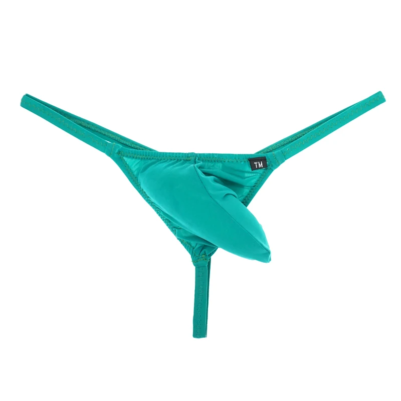 Мужские стринги с мешочком для пениса черные трусы танга бандаж на пенис