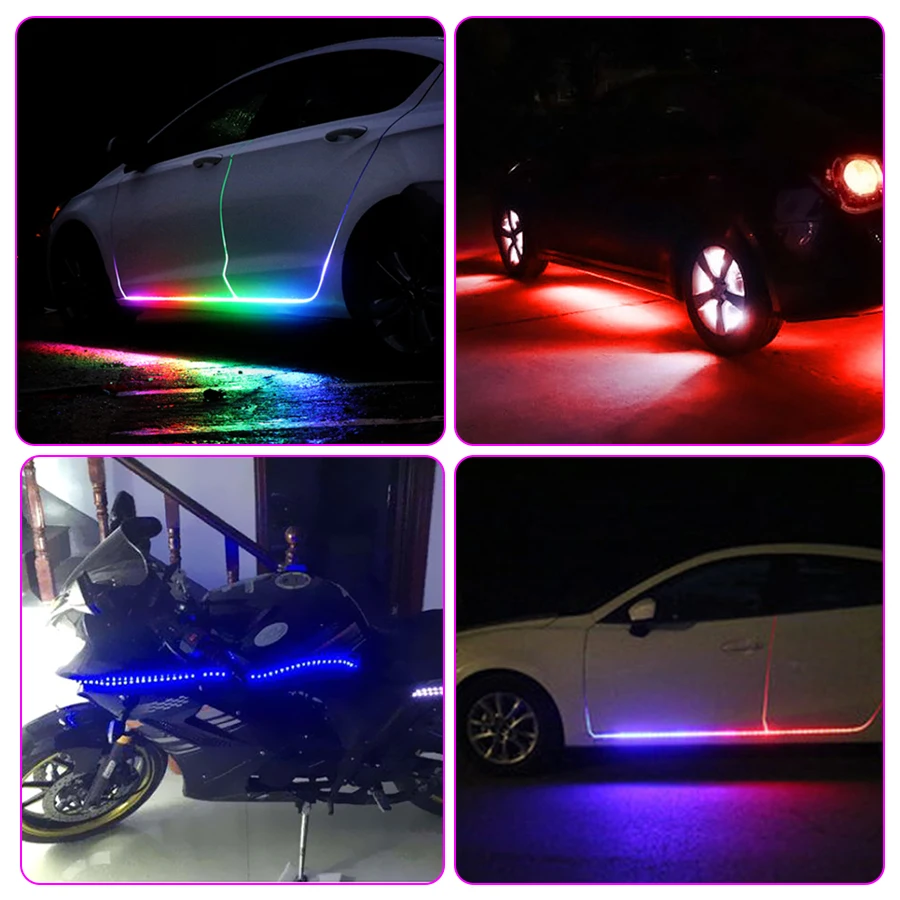 Цветная (RGB) светильник автомобиля RGB Светодиодные ленты Цвета Декоративные