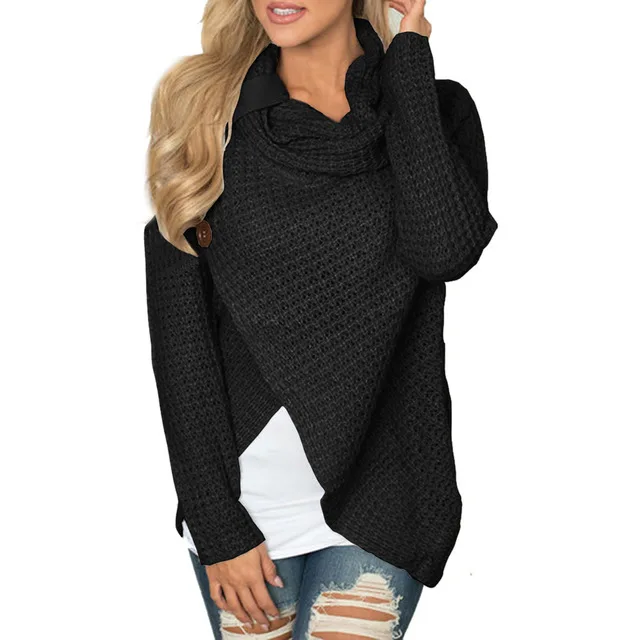 Women Sweater Knitted Pullovers Long Sleeve Turtleneck Solid Knit Top Christmas Pullover Tops Winter Clothes | Женская одежда
