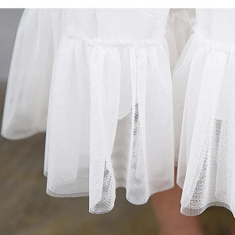 DFXD 2018 Summer Girls Sleeveless Soild Full Lace Princess Dress Fashion Lovely Flower Wedding Party Baby Vestido | Детская одежда и
