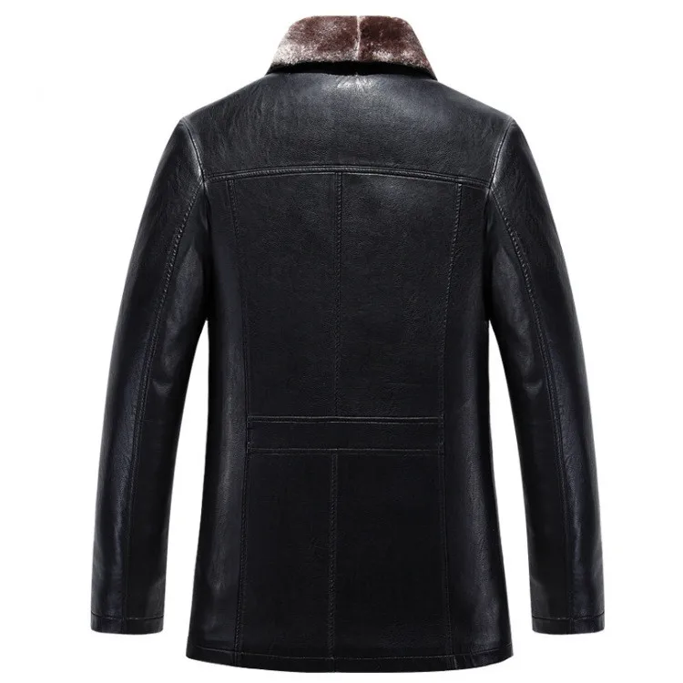 Мужская кожаная куртка осень зима утепленные замшевые куртки черного и