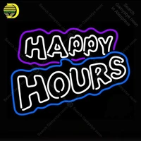 neon sign for happy hours neon bulb signgarage handcraft beer bar club glass neon signboard decorate hotel restaurant advertise