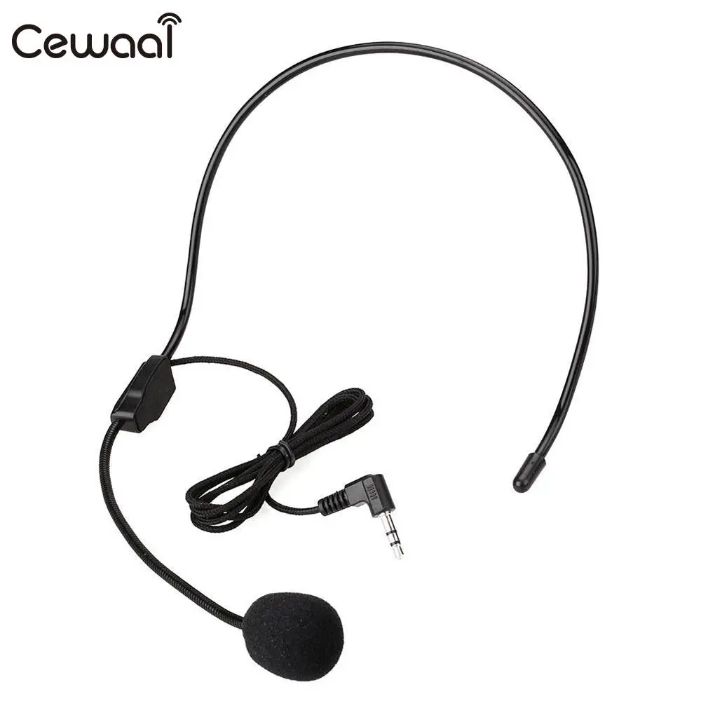Cewaal 3.5mm Wired Headworn Microphone Microfono MIC For Voice Amplifier Loudspeaker Speaker Speech | Электроника