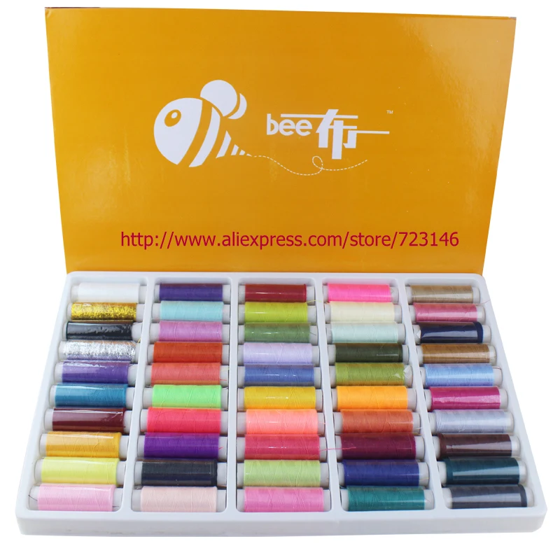

2019NEW 50 Spools /set Mixed Colors Polyester All Purpose Sewing Threads Cones Set Hot FOR SEWING PFAFF BERNINA BROTHER ELNA
