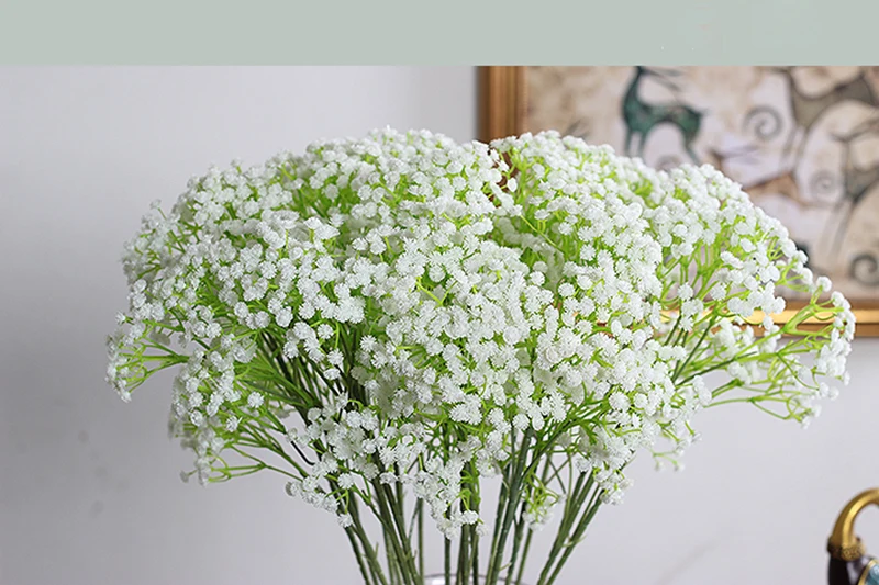 1pic 160 голова деревенские Искусственные цветы белая Гипсофила Искусственный букет пластик для невесты Свадебные дома DIY украшения mantianxing