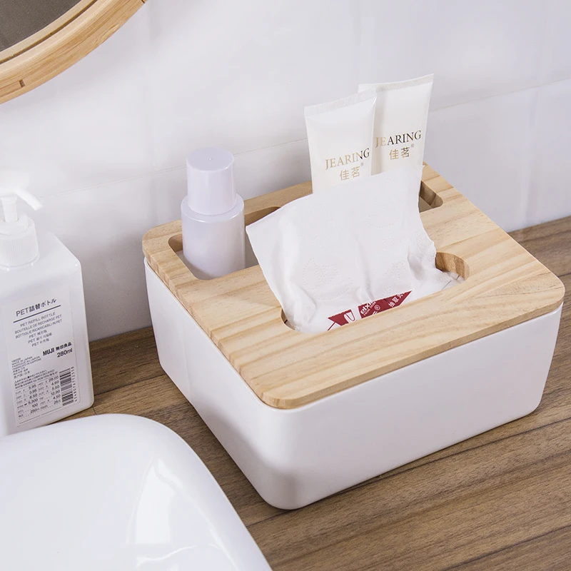 Modern Minimalist Tissue Box with Wooden Cover Home Office Decoration Case Japanese Style Paper Rack Napkin Holder | Дом и сад