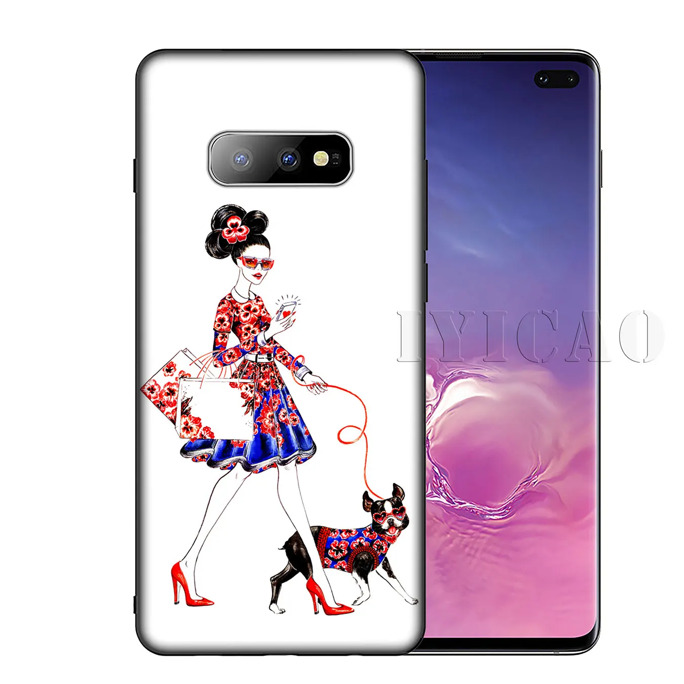 Модный тонкий мягкий чехол для мамы и дочки IYICAO Samsung Galaxy S10 S9 S8 Plus S6 S7 Edge S10e E |