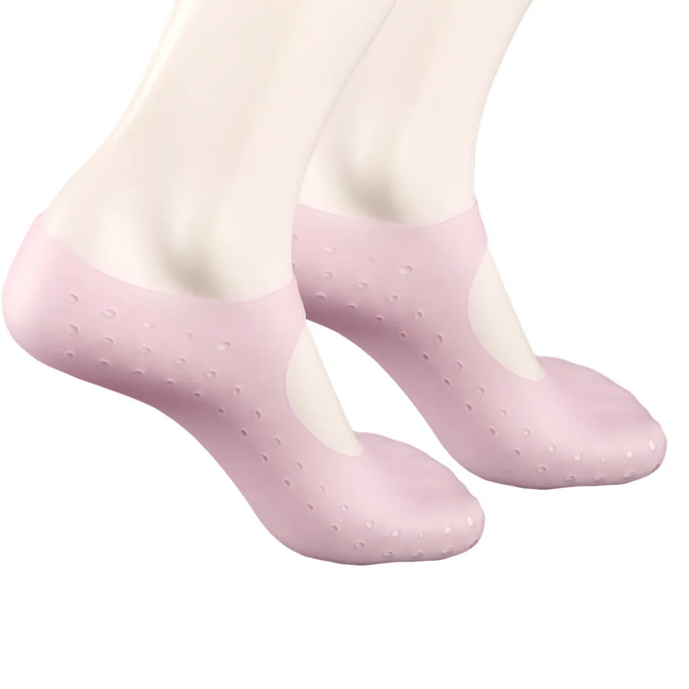 2pcs=1pair Silicone Foot Pain Relief Sock Care Tools Gel Moisturizing Heel Socks Cracked Protector Feet Massager Pedicure | Красота и