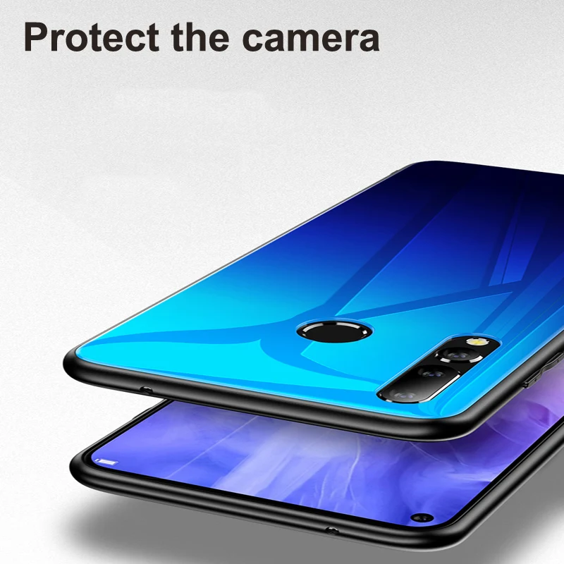 Для Huawei Nova 4 Чехол звездное небо закаленное стекло + TPU Край тонкий жесткий чехол