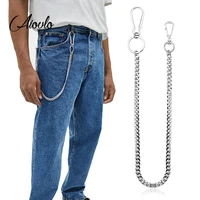 45cm stainless steel punk hip hop trendy belt waist key ring trouser chain male pants chain men jeans punk wallet chain gift