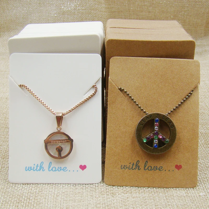 100 шт. 5*7 см белая/Крафтовая ожерелье витрина карточка Ювелирная упаковка с