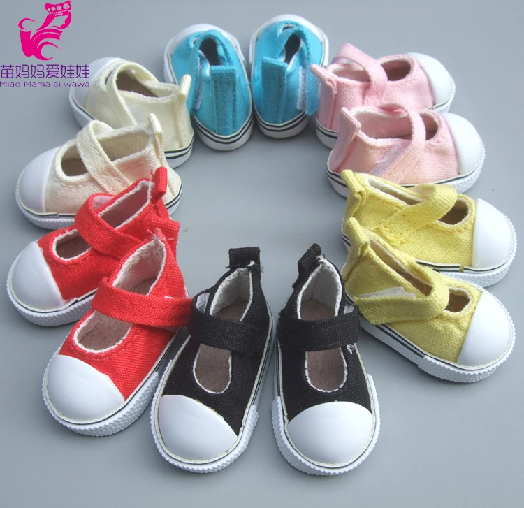 

Assorted Colors 5cm Canvas Sneaker For 1/6 BJD Doll Fashion Mini Toy Shoes Bjd Shoes for Russian diy texitle Doll shoes