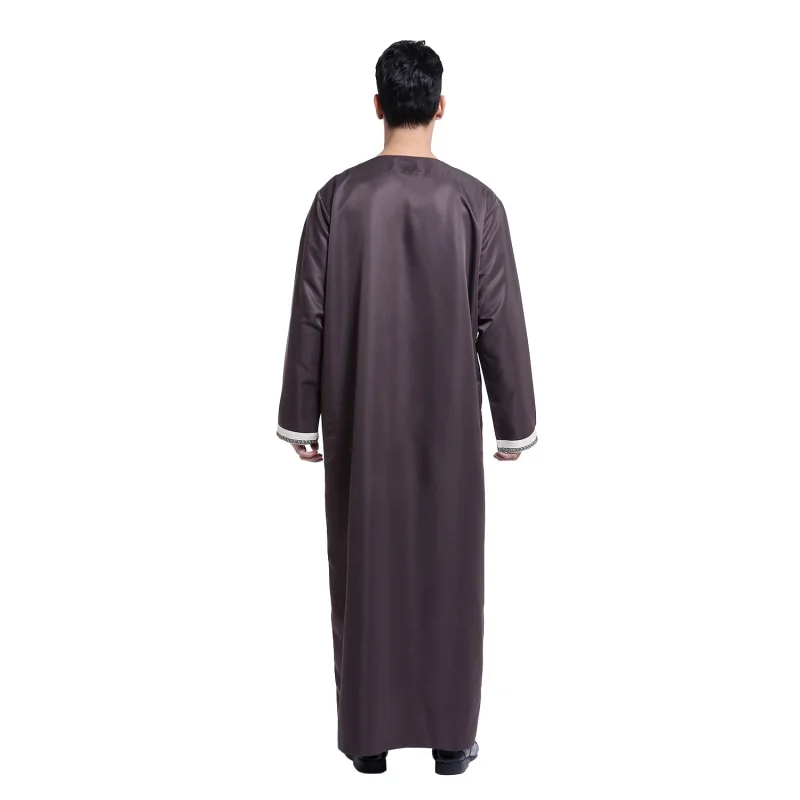Модные Для мужчин Саудовская Стиль Тобе Thoub Абаи халат Daffah Dishdasha исламский