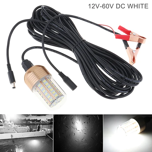 30W White Light 15 Вт, 30 Вт, 12 В, 108 шт., 2835 Светодиодный наживка с подсветкой для подводной рыбалки, рыболокатор, лампа, притягивает креветок, кальмаров, Крил, синий, зеленый, белый светильник - Испускаемый цвет: 30W White Light