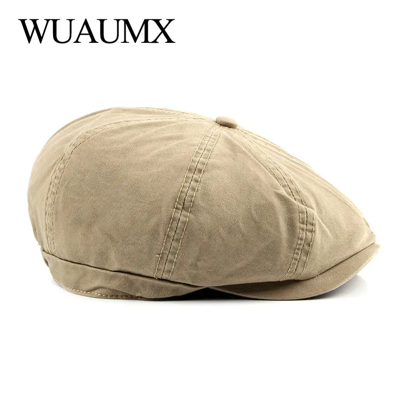 Модные Восьмиугольные шапки Wuaumx для мужчин и женщин хлопковые кепки газетчика