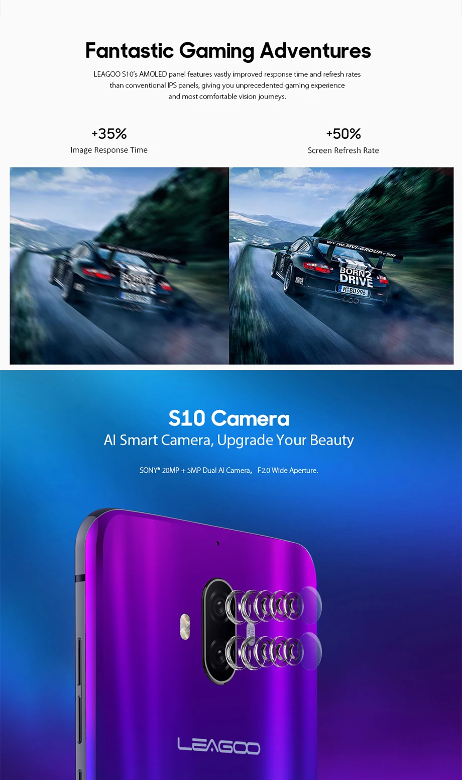 LEAGOO S10, глобальная версия, Android 8,1, смартфон, 6 ГБ, 128 ГБ, 6,21 дюйма, 19:9, u-образная система, 4050 МП, мАч, встроенный экран, отпечаток пальца, мобильный телефон
