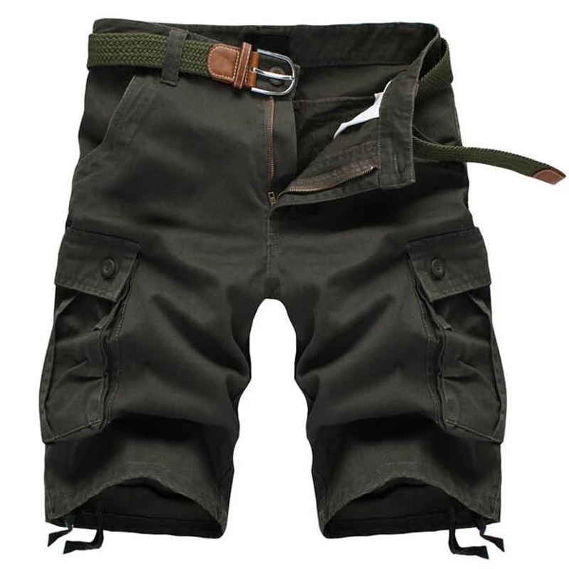 Cargo Shorts Men Summer Outwear Cotton Military Multi-pocket Overalls Mens Casual Straight Loose Army Short Pants Sports Shorts
