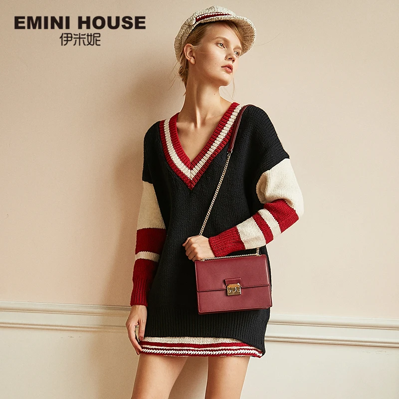 Сумка на плечо EMINI HOUSE женская из спилка Роскошный дизайнерский саквояж кросс
