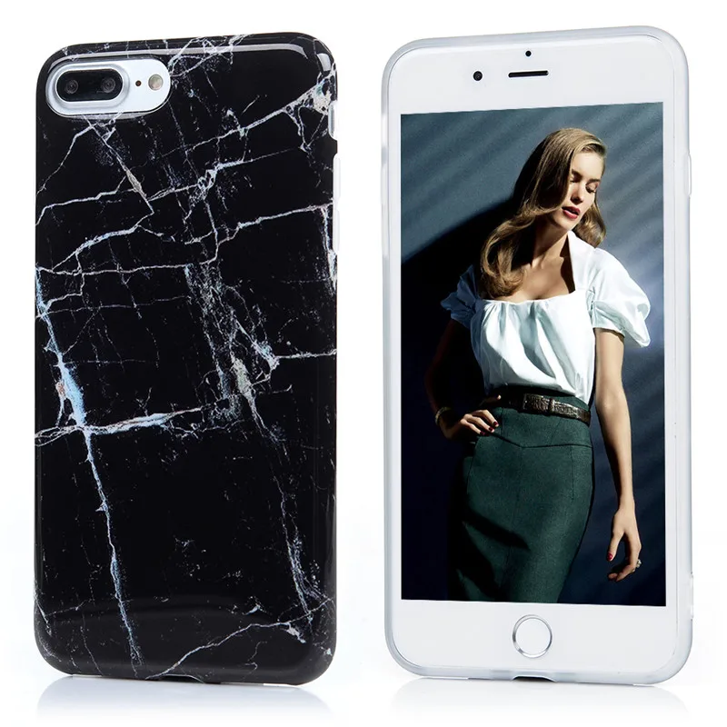 Модные Гранит Мрамор Кожи Чехол для iPhone 7 Plus 5.5 &quotIMD печатных силиконовые ультра