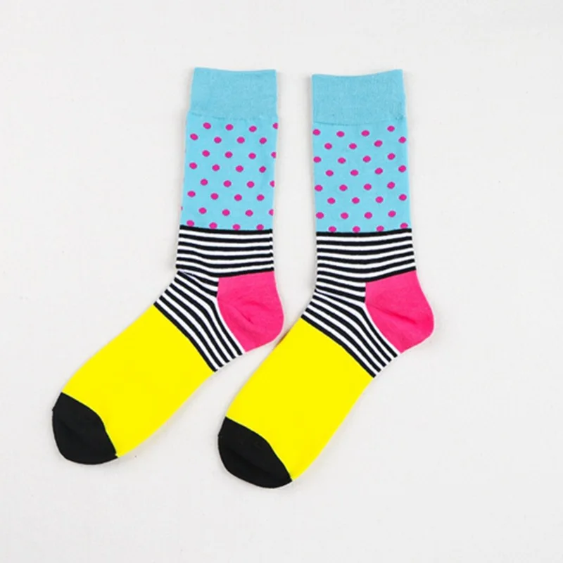 Jump Pioneer High Quality Mens Combed Cotton Socks Men's Casual Happy Fancy Socks Stripes Funny Cool Crew Socks Crazy Sox