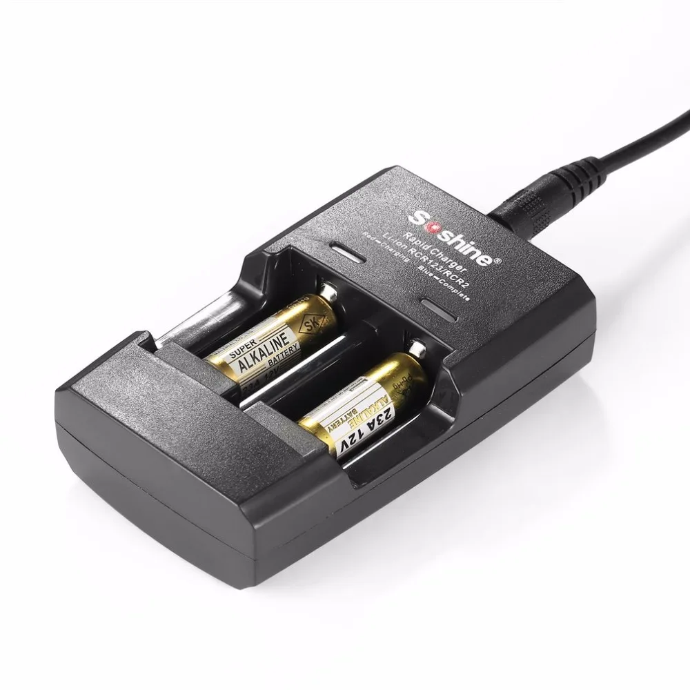 Soshine S5 2 слота умная Интеллектуальная батарея быстрое зарядное устройство ЕС вилка для литий-ионных CR123 CR2 16340 15266 14250 литиевая батарея