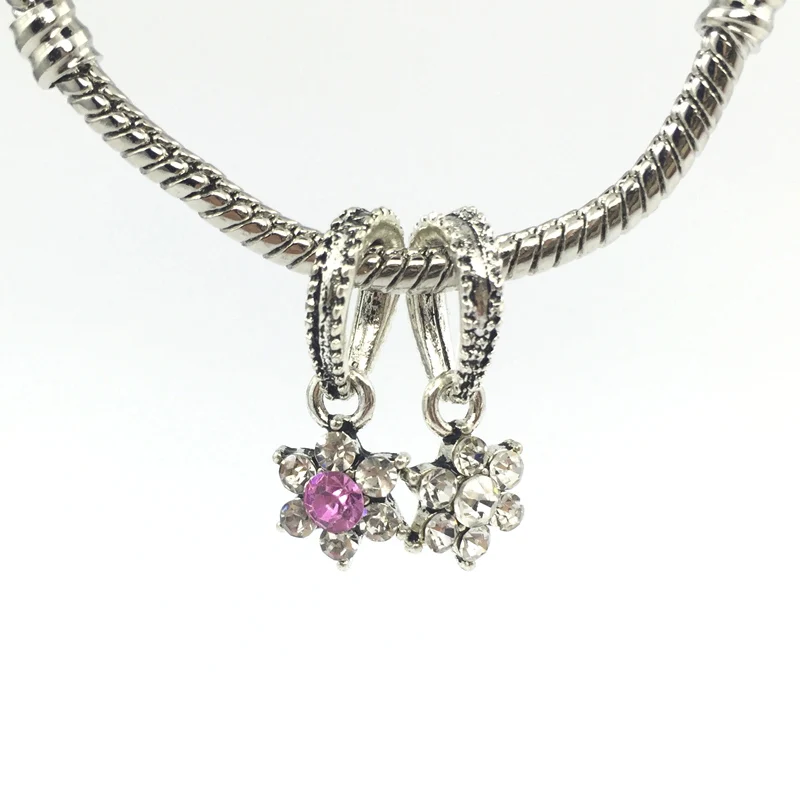 2 шт. подвеска в виде цветка с кристаллами|beads with crystal|charm pandora flowerpandora flower |