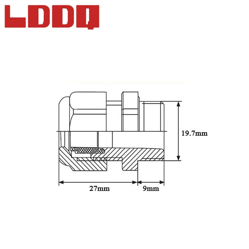 LDDQ Высокое качество 50 шт. IP68 M20 x1.5 водонепроницаемый нейлоновый красный кабельный