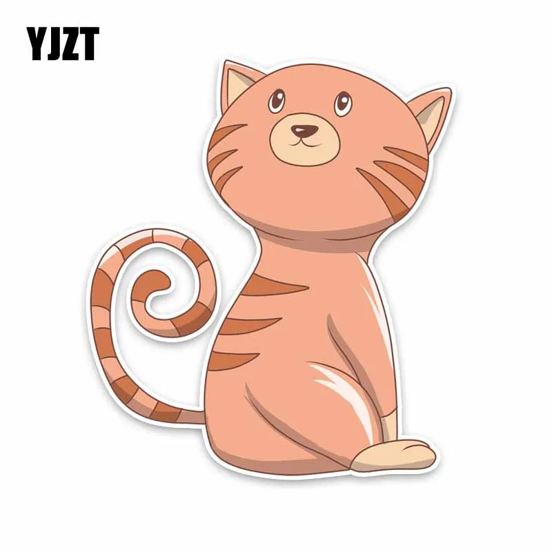 YJZT 13 см * 14 7 для животных кошка ПВХ мультфильм Забавный декоративный
